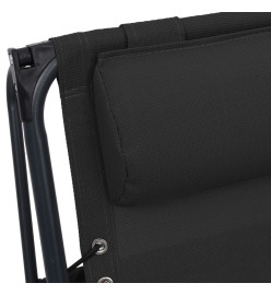 Chaises pliables de terrasse 2 pcs Textilène Noir