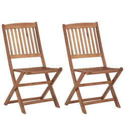 Chaises pliables d'extérieur 2 pcs Bois d'acacia solide