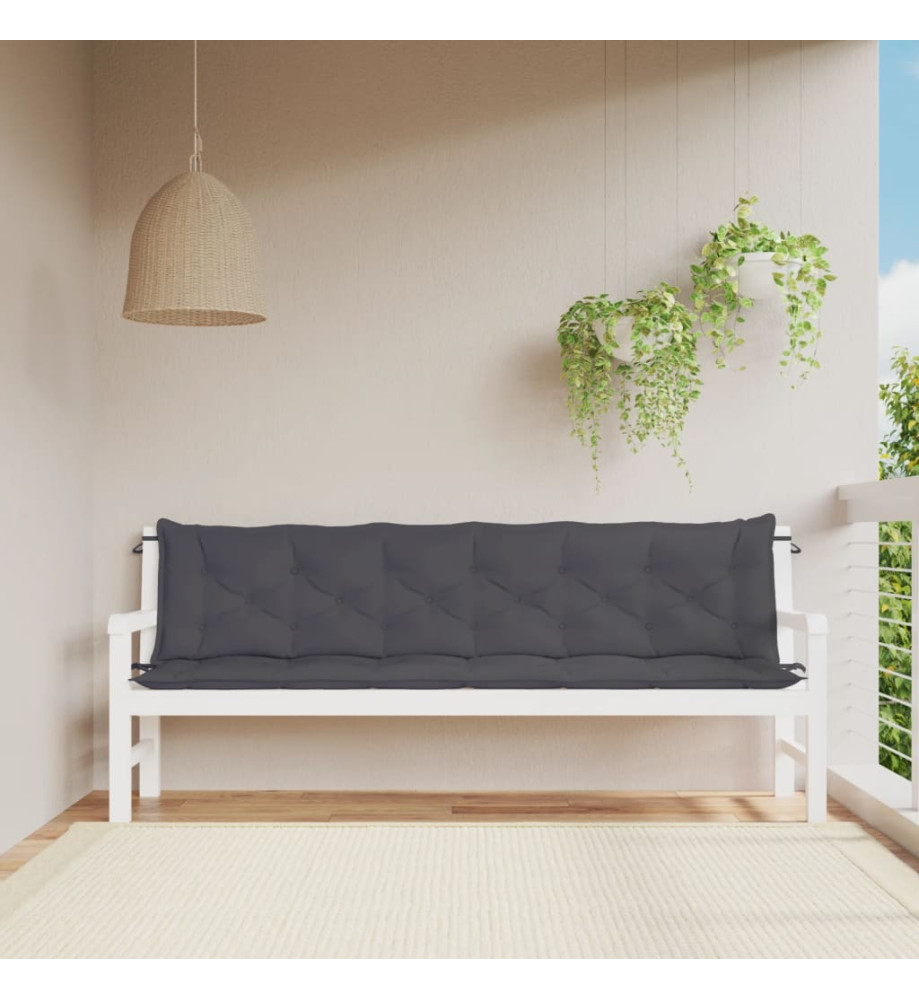 Coussins de banc de jardin 2 pcs anthracite tissu Oxford