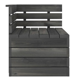 Salon palette de jardin 6 pcs Bois de pin massif Gris foncé