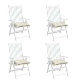 Coussins de chaise 4 pcs blanc crème 40x40x7 cm tissu oxford