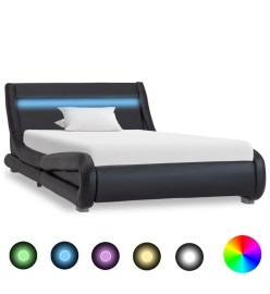 Cadre de lit avec LED Noir Similicuir 90x200 cm