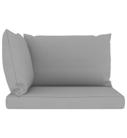Salon de jardin 6 pcs avec coussins gris