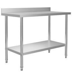 Table de travail de cuisine avec étagère 120x60x150 cm Inox