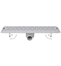 Drain de douche linéaire 2 pcs 630 x 140 mm Acier inoxydable