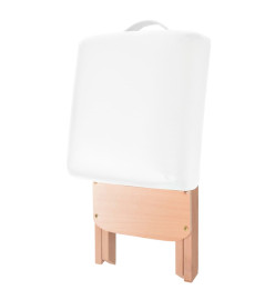 Tabouret de massage pliant avec siège 12 cm d'épaisseur Blanc