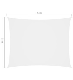 Voile de parasol Tissu Oxford rectangulaire 3x5 m Blanc