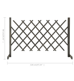 Clôture en treillis de jardin Gris 120x90 cm Bois de sapin