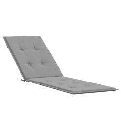 Coussin de chaise de terrasse gris (75+105)x50x3 cm