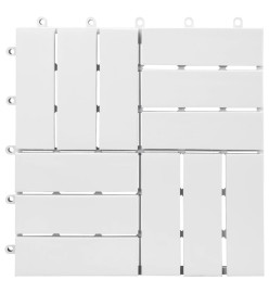 Carreaux de terrasse 10 pcs Blanc 30x30 cm Bois d'acacia solide