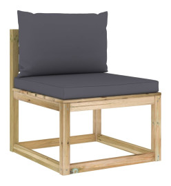 Salon de jardin 9 pcs avec coussins bois de pin imprégné