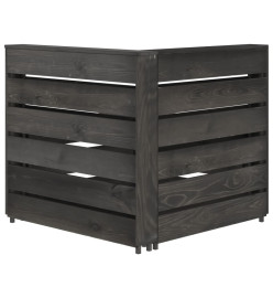 Salon de jardin 8 pcs Bois de pin imprégné de gris