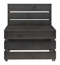 Salon de jardin 10 pcs Bois de pin imprégné de gris