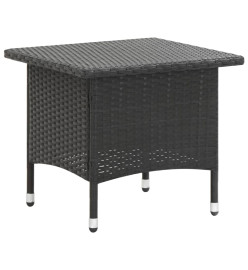Table à thé Noir 50x50x47 cm Résine tressée