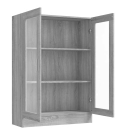 Armoire à vitrine Sonoma gris 82,5x30,5x115cm Bois d'ingénierie