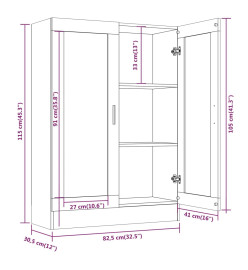 Armoire à vitrine Sonoma gris 82,5x30,5x115cm Bois d'ingénierie