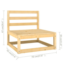 Salon de jardin 11 pcs avec coussins Bois de pin massif