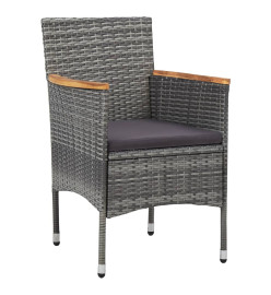 Mobilier à dîner de jardin 11 pcs Résine tressée Gris