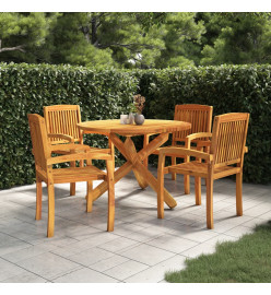 Ensemble à dîner de jardin 5 pcs Bois de teck massif