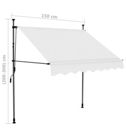 Auvent manuel rétractable avec LED 150 cm Crème