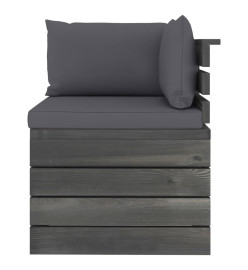 Salon de jardin palette 12 pcs avec coussins Bois de pin massif