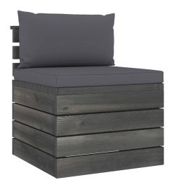 Salon palette de jardin 2 pcs avec coussins Bois de pin massif