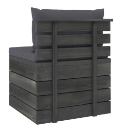 Salon palette de jardin 2 pcs avec coussins Bois de pin massif