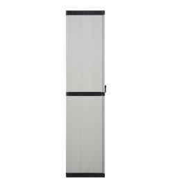 Armoire de rangement de jardin 3 étagères Gris/noir 68x40x168cm