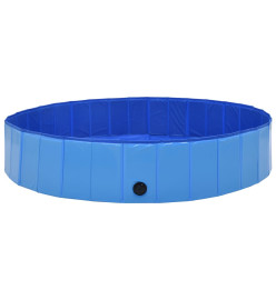 Piscine pliable pour chiens Bleu 160x30 cm PVC