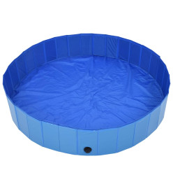 Piscine pliable pour chiens Bleu 160x30 cm PVC