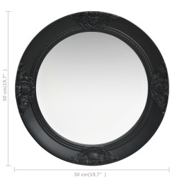 Miroir mural style baroque 50 cm noir