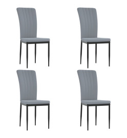 Chaises à manger lot de 4 Gris clair Velours