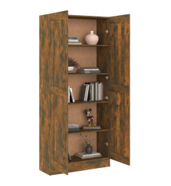 Armoire à livres Chêne fumé 82,5x30,5x185,5cm Bois d'ingénierie