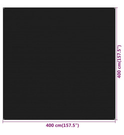 Tapis de tente 400x400 cm Noir PEHD