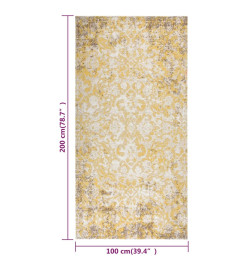 Tapis à tissage plat d'extérieur 100x200 cm Jaune