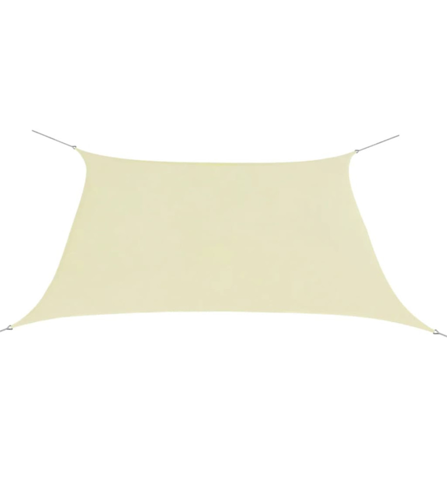 Parasol en tissu Oxford carré 3,6 x 3,6 m Crème