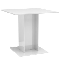 Table de salle à manger Blanc brillant 80x80x75 cm Aggloméré