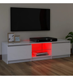 Meuble TV avec lumières LED blanc brillant 120x30x35,5 cm