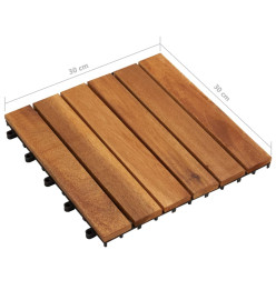 Carreau de terrasse Modèle vertical 30 x 30 cm Acacia 30 pcs