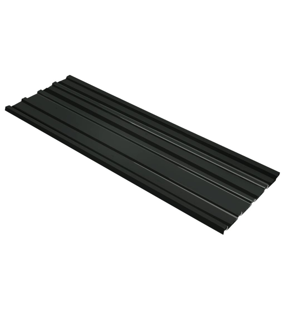 Panneaux de toiture 12 pcs Acier galvanisé Anthracite