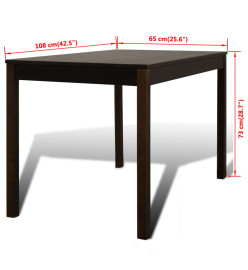 Table de salle à manger avec 4 chaises Marron