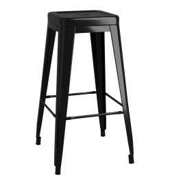 Tabourets de bar empilables lot de 2 noir métal