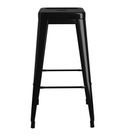 Tabourets de bar empilables lot de 2 noir métal