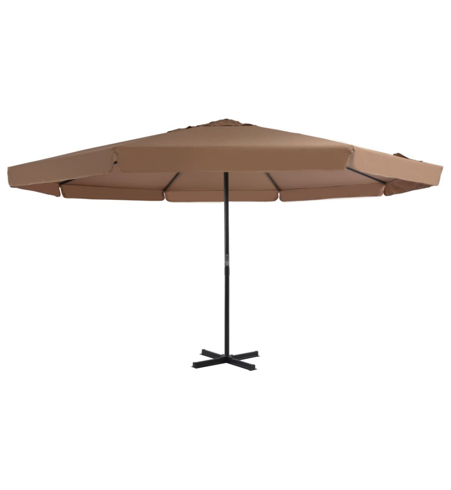 Parasol d'extérieur avec poteau en aluminium 500 cm Taupe