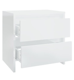 Tables de chevet 2 pcs Blanc brillant 45x34,5x44,5 cm Aggloméré