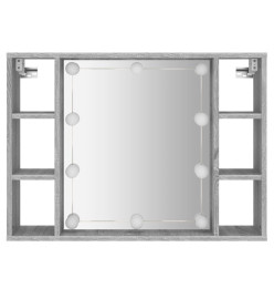 Armoire à miroir avec LED Sonoma gris 76x15x55 cm