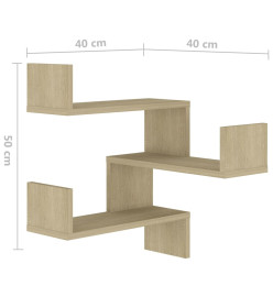 Étagère d'angle murale Chêne Sonoma 40x40x50 cm Aggloméré