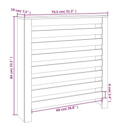 Cache-radiateur Blanc 79,5x19x84 cm Bois massif de pin