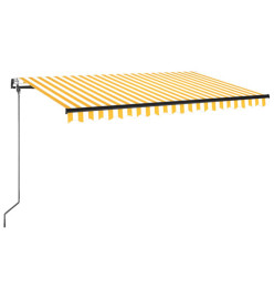 Auvent automatique capteur de vent/LED 400x350cm Jaune et blanc