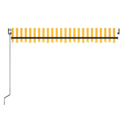 Auvent automatique capteur de vent/LED 400x350cm Jaune et blanc